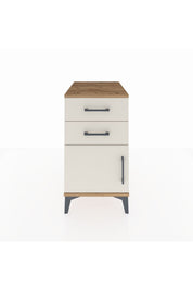 Kronos Komodin Tek Raflı 2 Çekmeceli Tek Kapaklı 44x59x80 Çam-Aytaşı