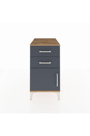 Kronos Komodin Tek Raflı 2 Çekmeceli Tek Kapaklı 44x59x80 Çam-Antrasit