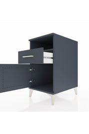 Kronos Komodin Tek Raflı Tek Çekmeceli Tek Kapaklı 44x59x80 Antrasit-Antrasit