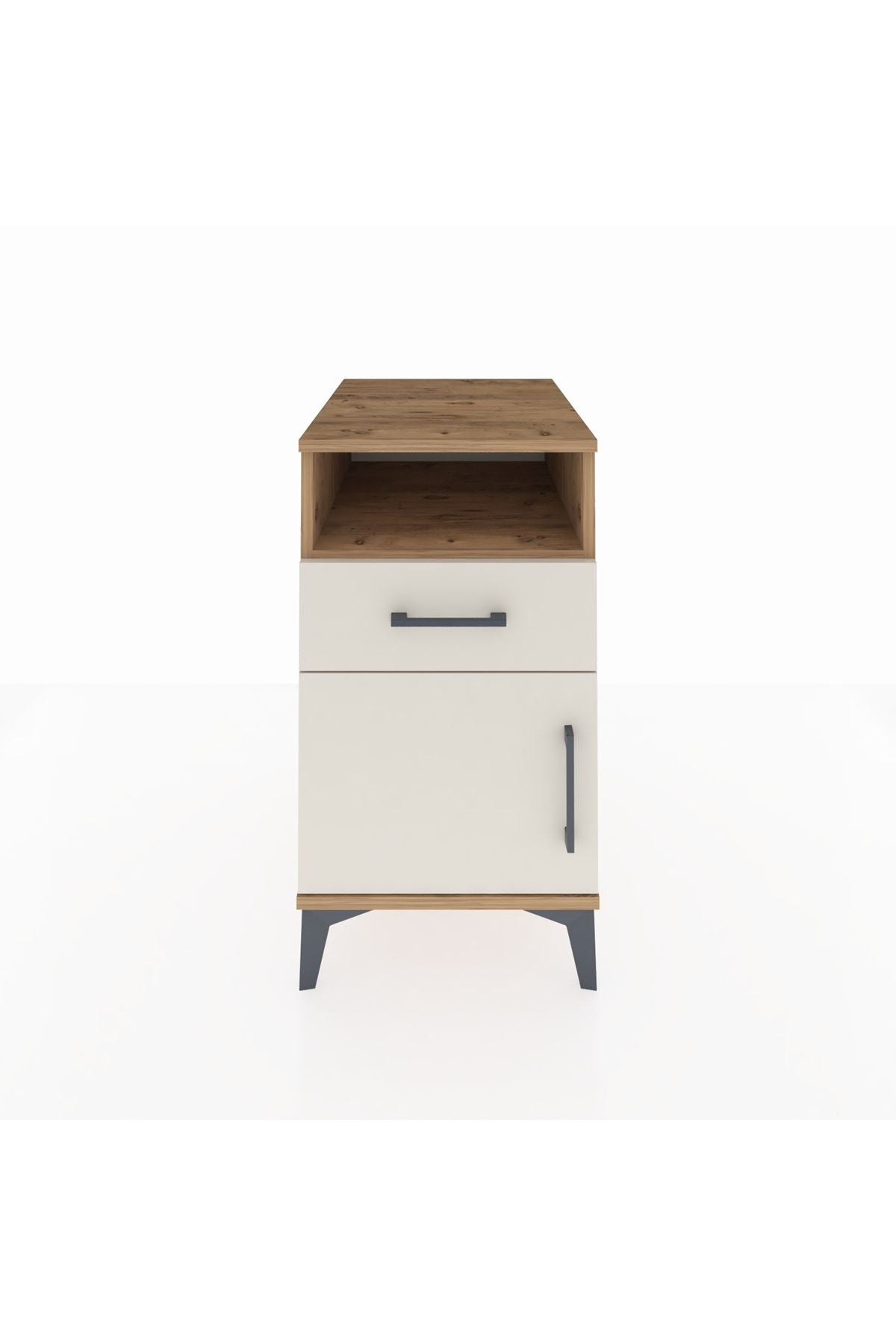 Kronos Komodin Tek Raflı Tek Çekmeceli Tek Kapaklı 44x59x80 Çam-Aytaşı