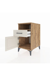 Kronos Komodin Tek Raflı Tek Çekmeceli Tek Kapaklı 44x59x80 Çam-Aytaşı