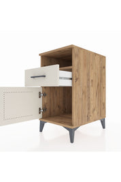 Kronos Komodin Tek Raflı Tek Çekmeceli Tek Kapaklı 44x59x80 Çam-Aytaşı