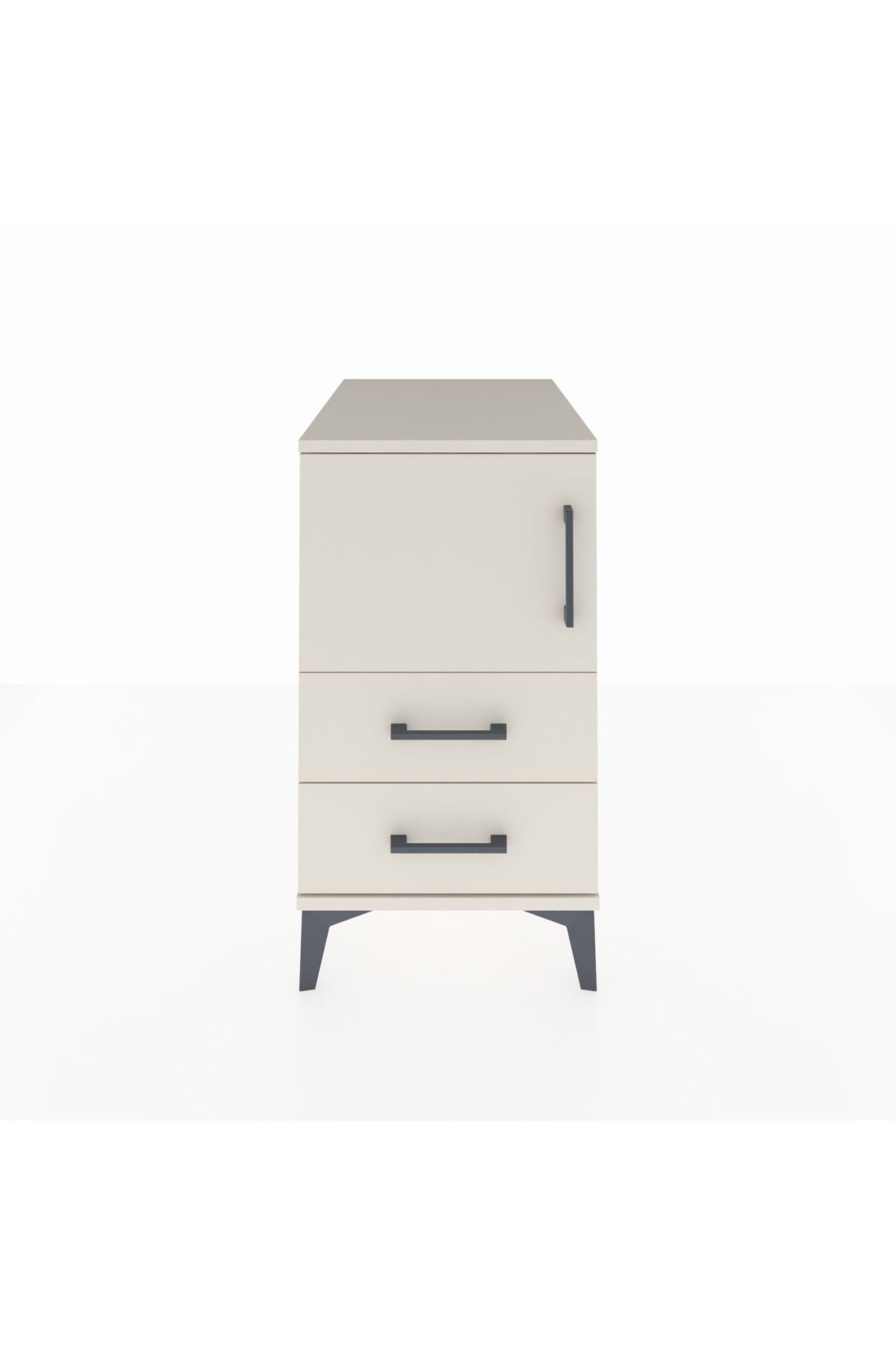 Kronos Komodin 2 Raflı 2 Çekmeceli Tek Kapaklı 44x59x80 Aytaşı-Aytaşı