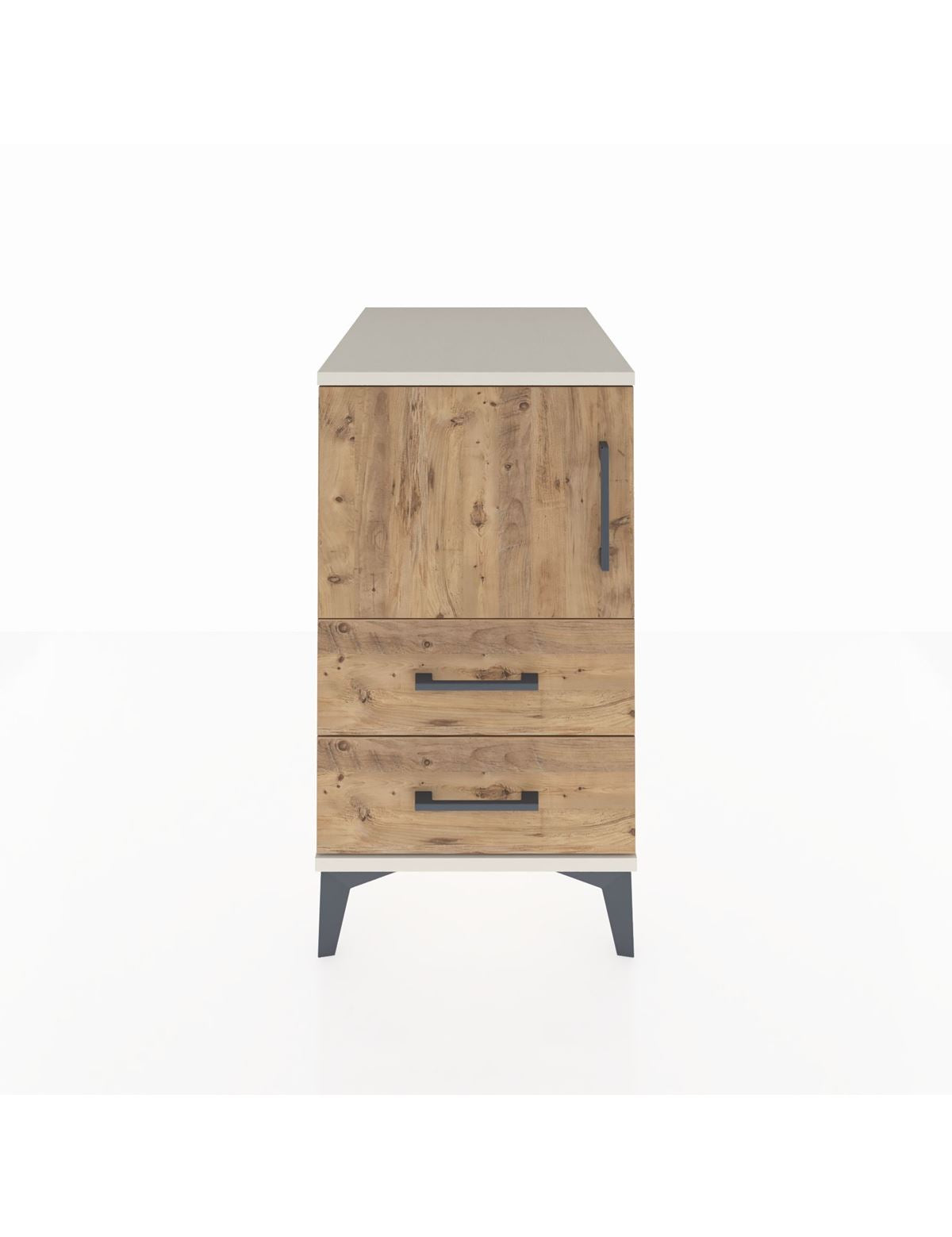 Kronos Komodin 2 Raflı 2 Çekmeceli Tek Kapaklı 44x59x80 Aytaşı-Çam