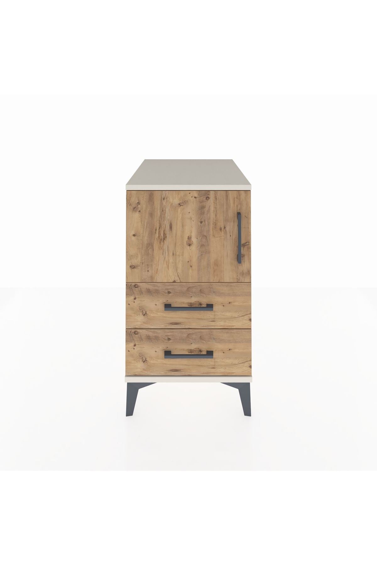 Kronos Komodin 2 Raflı 2 Çekmeceli Tek Kapaklı 44x59x80 Aytaşı-Çam