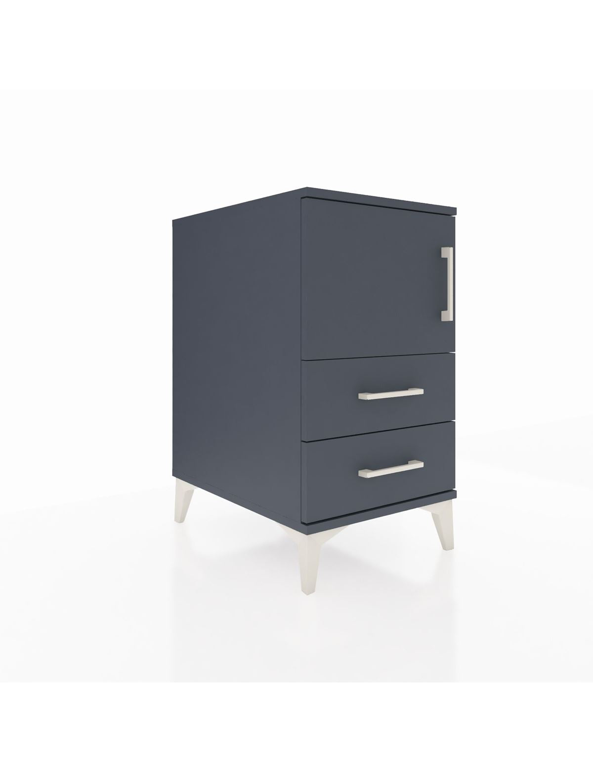 Kronos Komodin 2 Raflı 2 Çekmeceli Tek Kapaklı 44x59x80 Antrasit-Antrasit