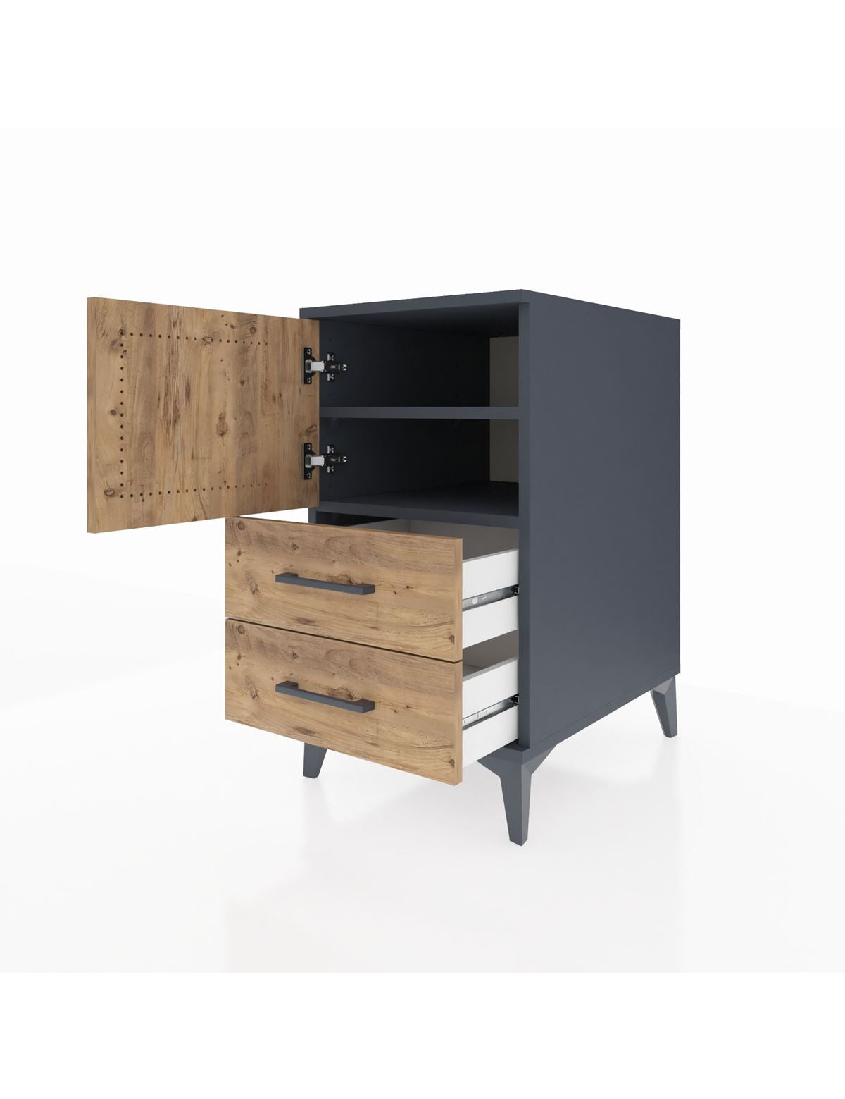 Kronos Komodin 2 Raflı 2 Çekmeceli Tek Kapaklı 44x59x80 - S74M015V6C