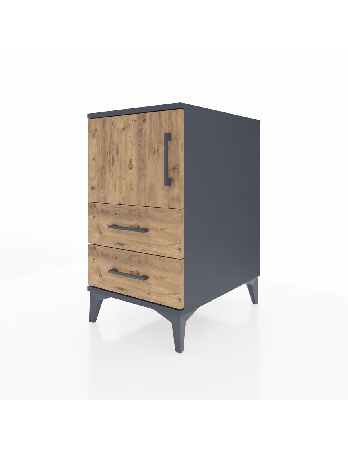 Kronos Komodin 2 Raflı 2 Çekmeceli Tek Kapaklı 44x59x80 - S74M015V6C