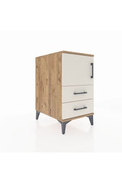 Kronos Komodin 2 Raflı 2 Çekmeceli Tek Kapaklı 44x59x80 Çam-Aytaşı