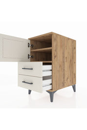 Kronos Komodin 2 Raflı 2 Çekmeceli Tek Kapaklı 44x59x80 Çam-Aytaşı