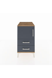 Kronos Komodin 2 Raflı 2 Çekmeceli Tek Kapaklı 44x59x80 Çam-Antrasit