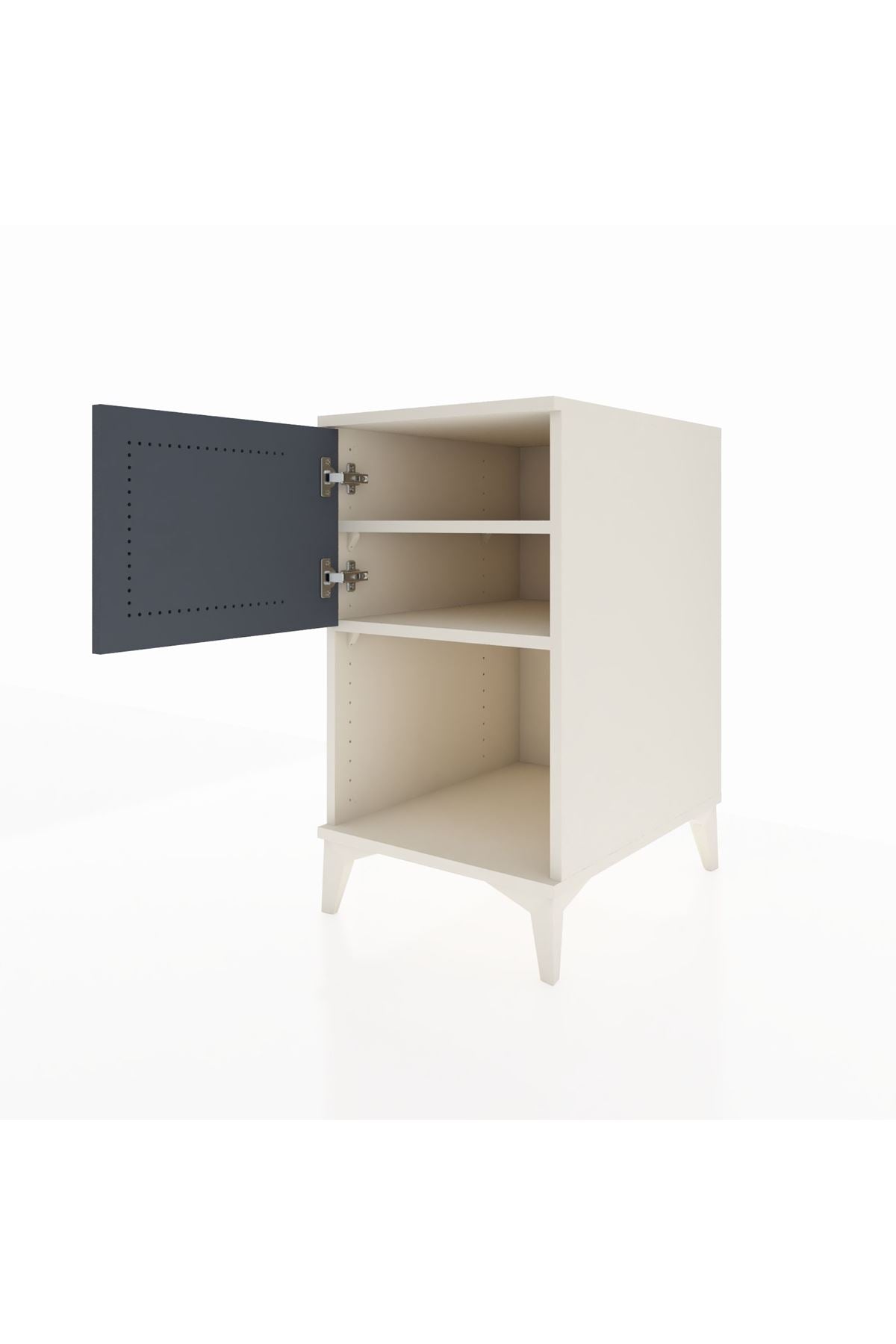 Kronos Komodin 2 Raflı Tek Kapaklı 44x59x80 Aytaşı-Antrasit