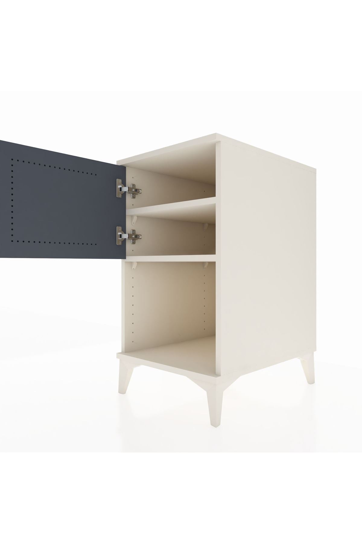 Kronos Komodin 2 Raflı Tek Kapaklı 44x59x80 Aytaşı-Antrasit