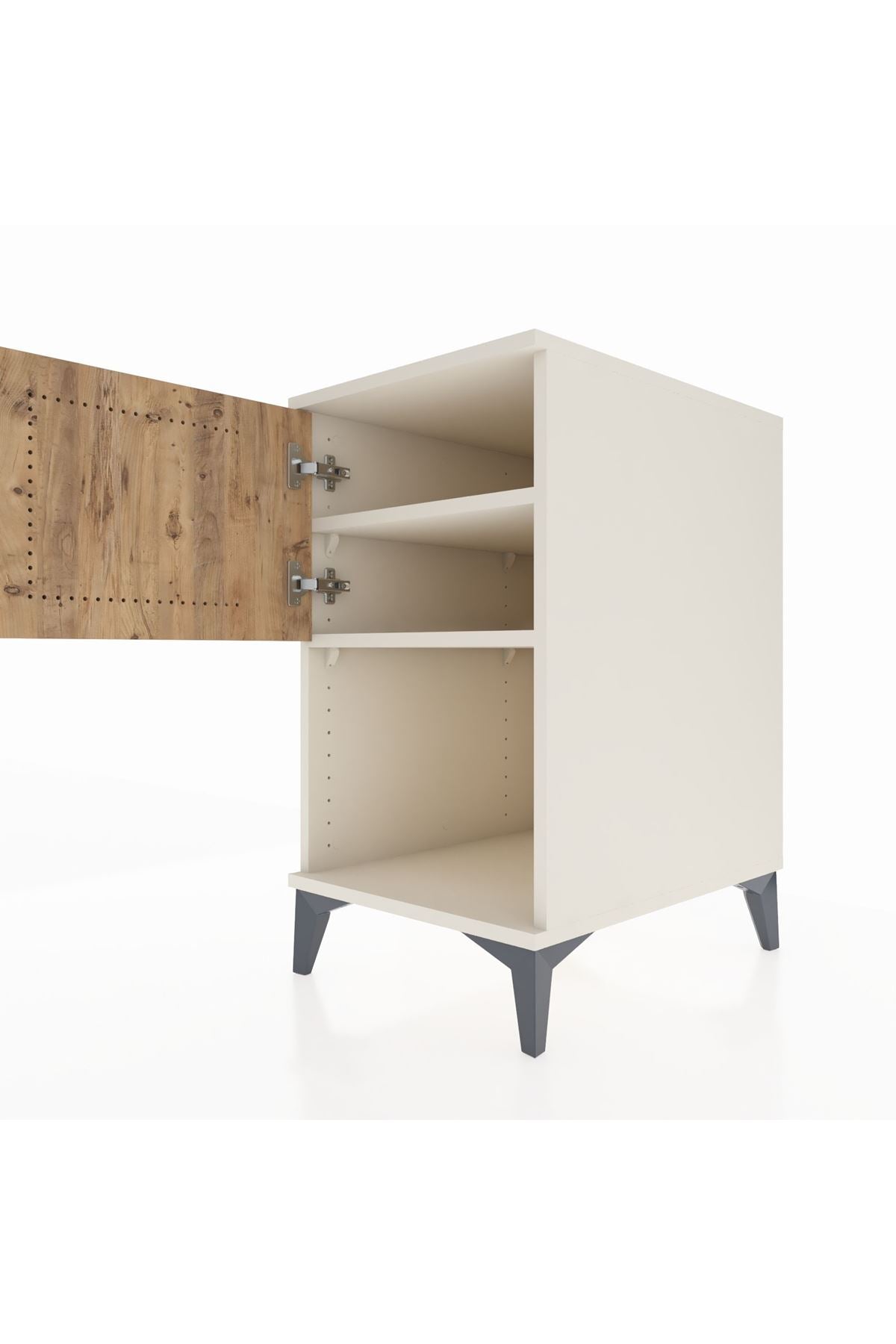 Kronos Komodin 2 Raflı Tek Kapaklı 44x59x80 Aytaşı-Çam