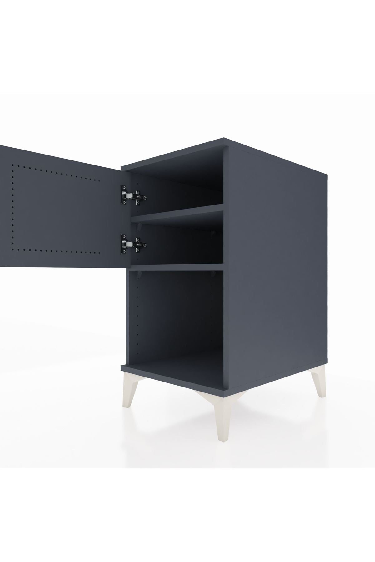 Kronos Komodin 2 Raflı Tek Kapaklı 44x59x80 Antrasit-Antrasit