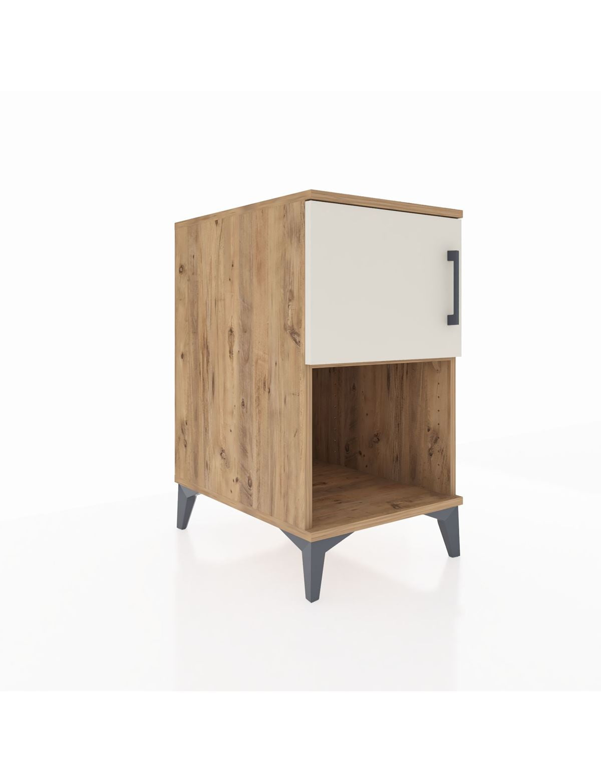 Kronos Komodin 2 Raflı Tek Kapaklı 44x59x80 Çam-Aytaşı