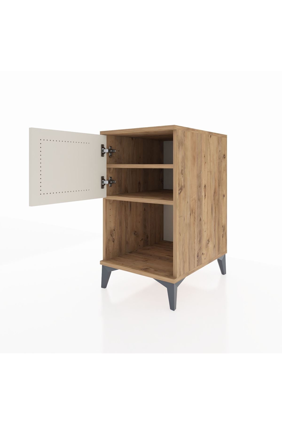 Kronos Komodin 2 Raflı Tek Kapaklı 44x59x80 Çam-Aytaşı