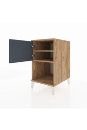 Kronos Komodin 2 Raflı Tek Kapaklı 44x59x80 Çam-Antrasit