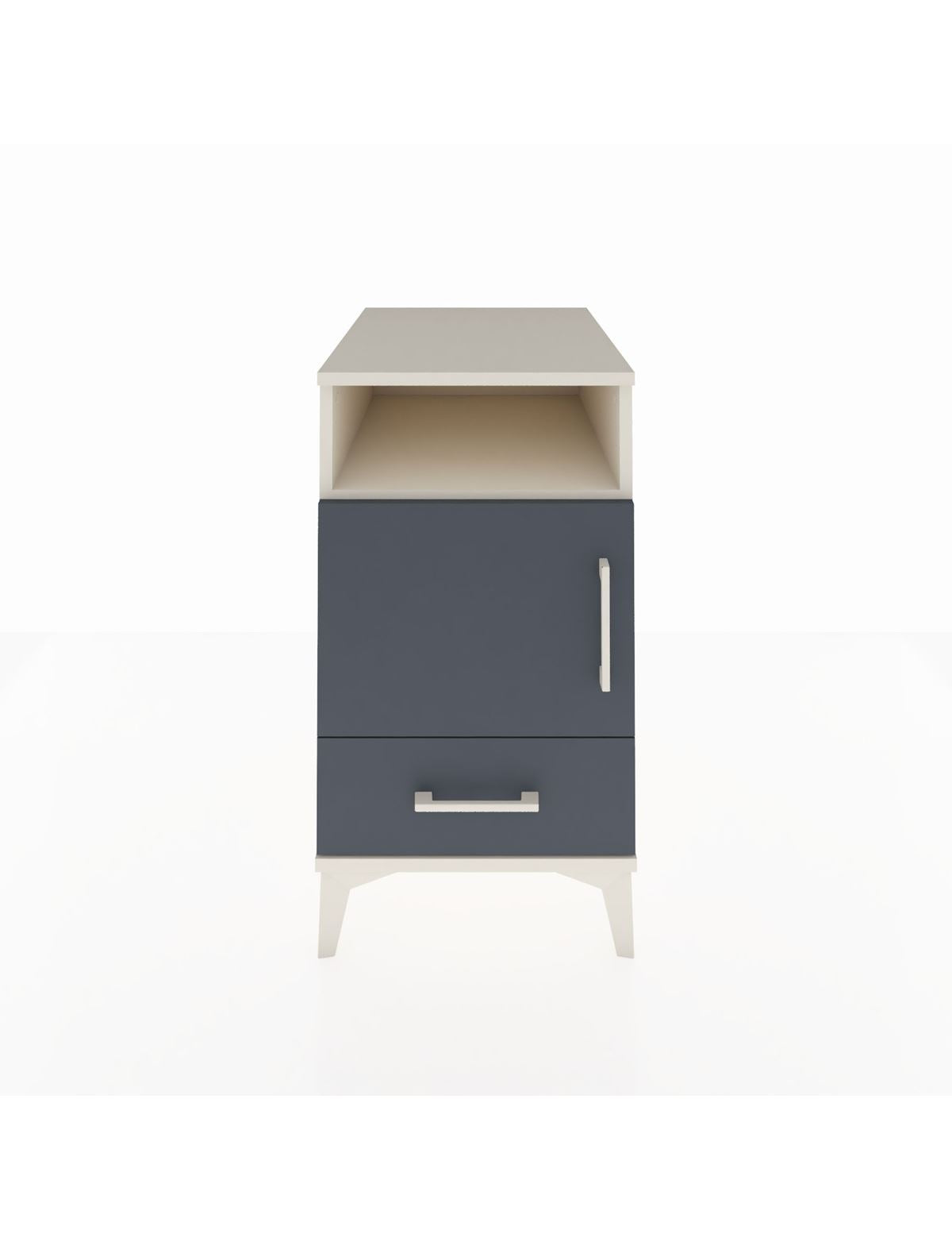 Kronos Komodin 3 Raflı Tek Çekmeceli Tek Kapaklı 44x59x80 Aytaşı-Antrasit