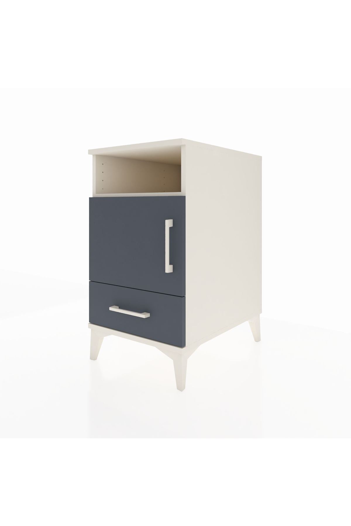 Kronos Komodin 3 Raflı Tek Çekmeceli Tek Kapaklı 44x59x80 Aytaşı-Antrasit