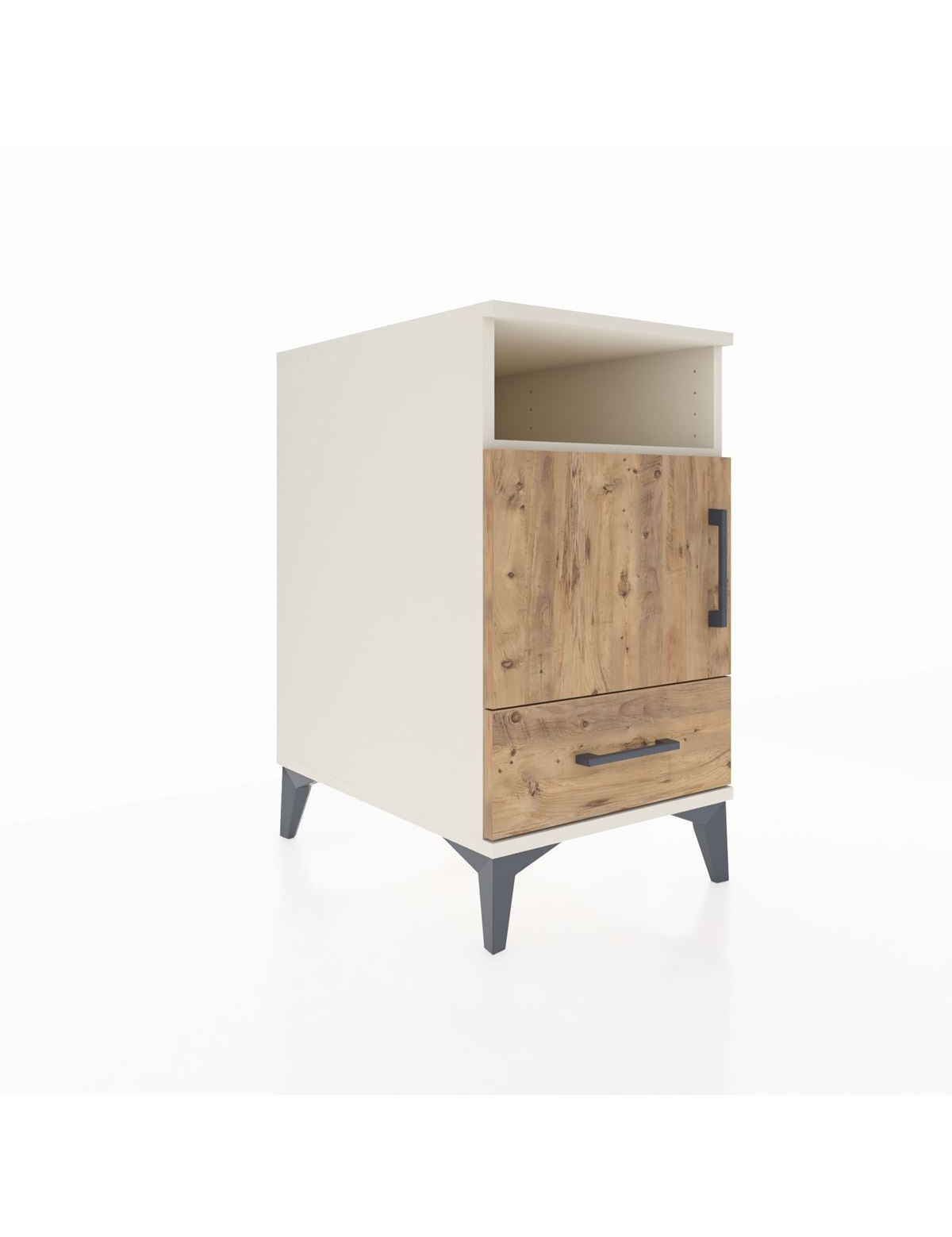 Kronos Komodin 3 Raflı Tek Çekmeceli Tek Kapaklı 44x59x80 Aytaşı-Çam