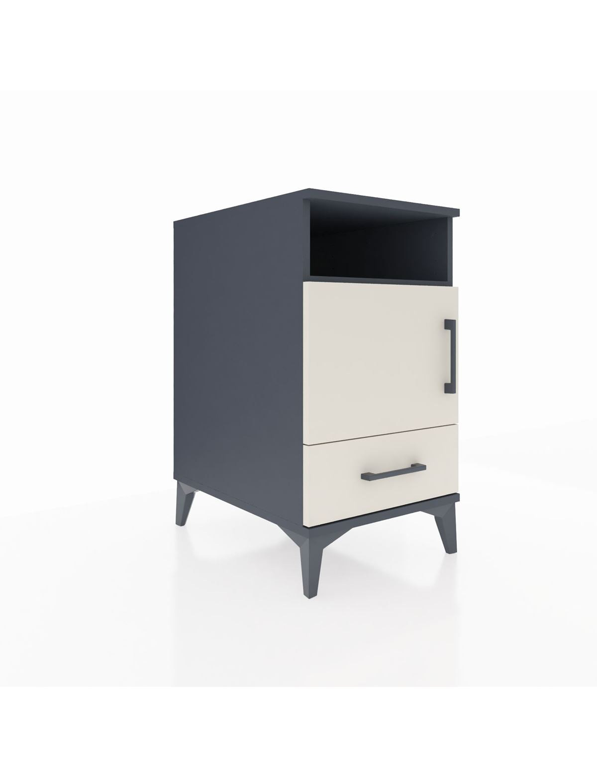 Kronos Komodin 3 Raflı Tek Çekmeceli Tek Kapaklı 44x59x80 Antrasit-Aytaşı