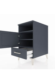 Kronos Komodin 3 Raflı Tek Çekmeceli Tek Kapaklı 44x59x80 Antrasit-Antrasit