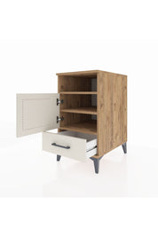 Kronos Komodin 3 Raflı Tek Çekmeceli Tek Kapaklı 44x59x80 Çam-Aytaşı