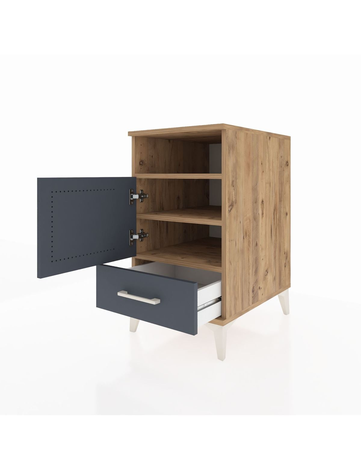 Kronos Komodin 3 Raflı Tek Çekmeceli Tek Kapaklı 44x59x80 - S74M017V8C