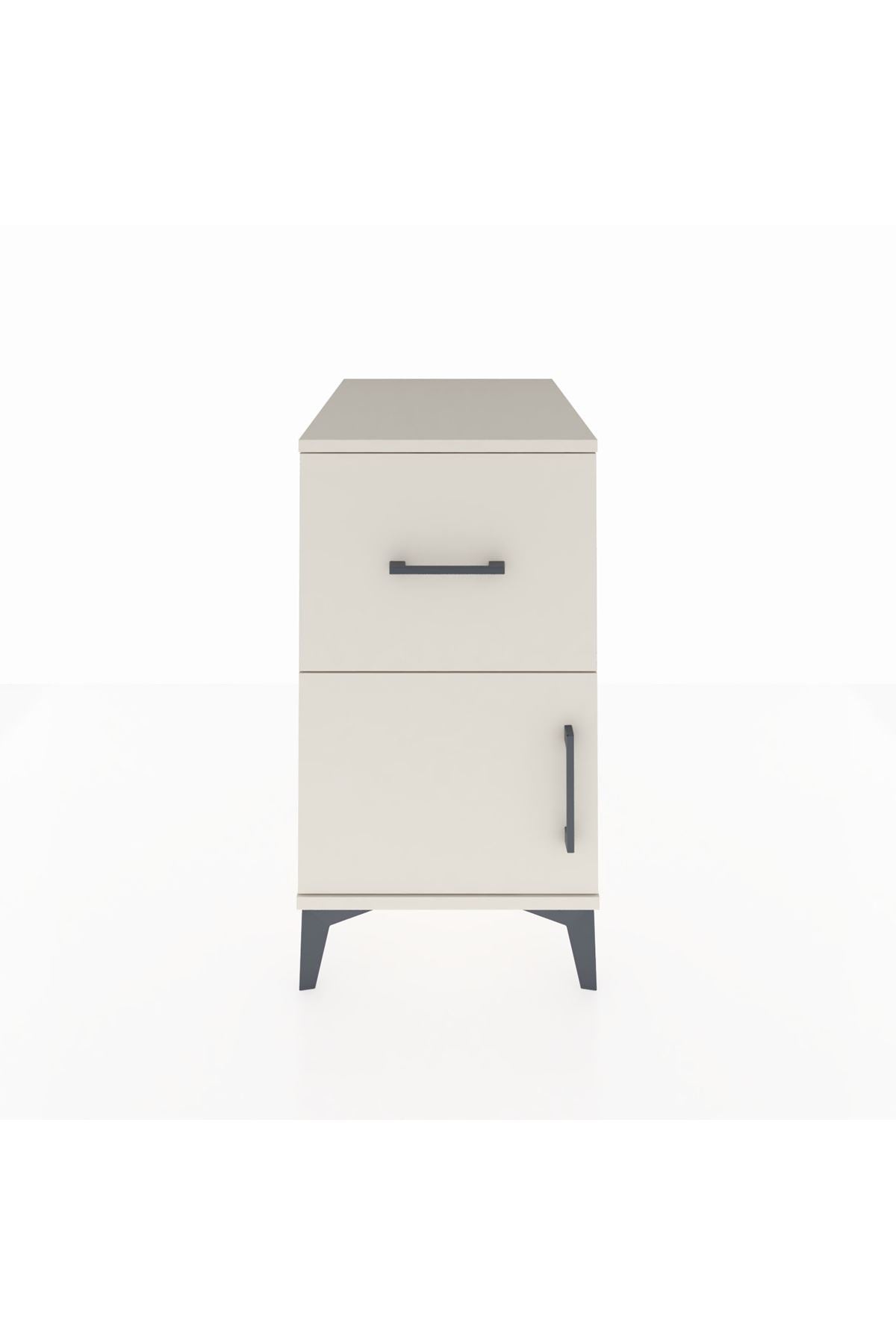 Kronos Komodin Tek Raflı Tek Çekmeceli Tek Kapaklı 44x59x80 Aytaşı-Aytaşı