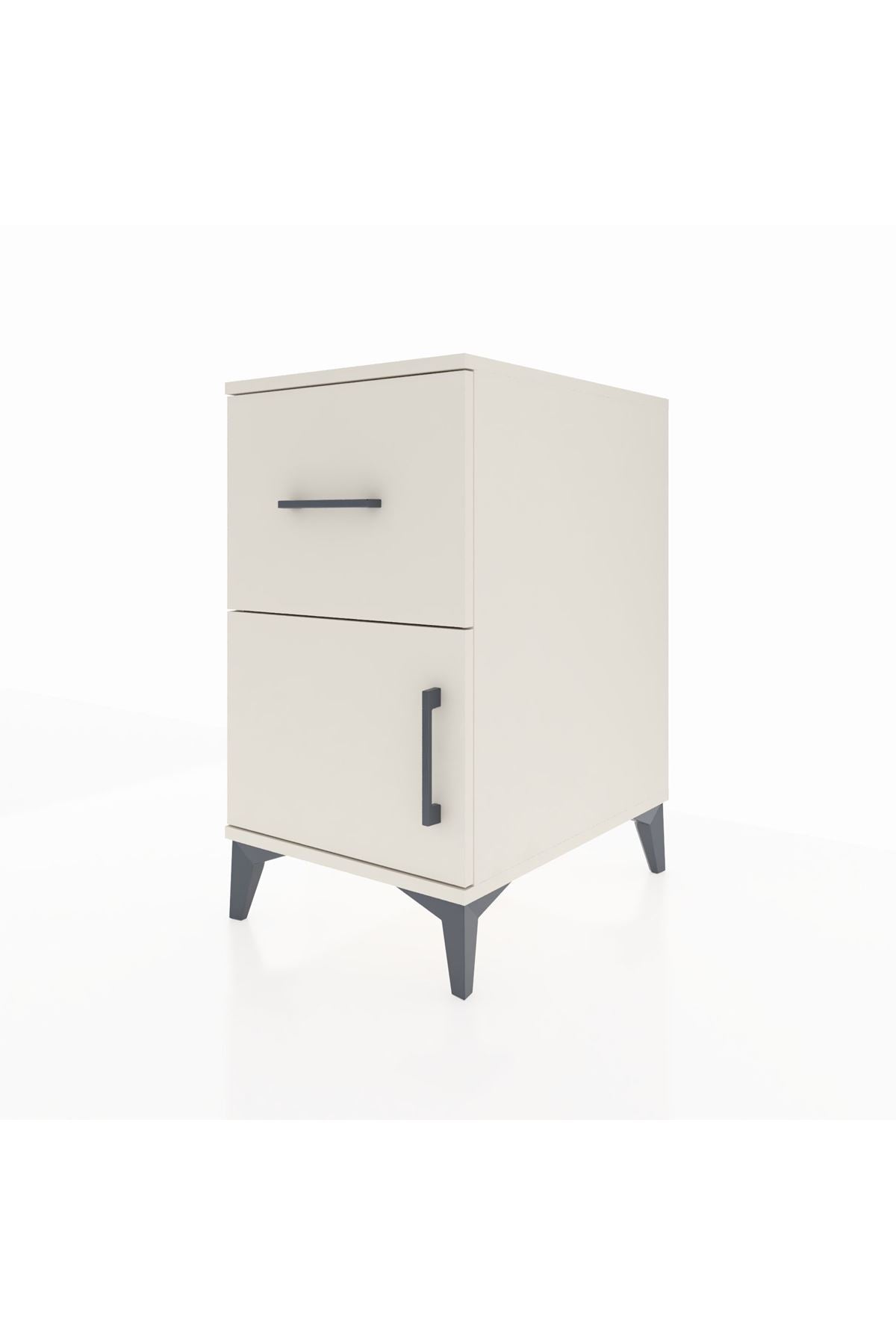 Kronos Komodin Tek Raflı Tek Çekmeceli Tek Kapaklı 44x59x80 Aytaşı-Aytaşı