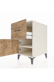 Kronos Komodin Tek Raflı Tek Çekmeceli Tek Kapaklı 44x59x80 Aytaşı-Çam