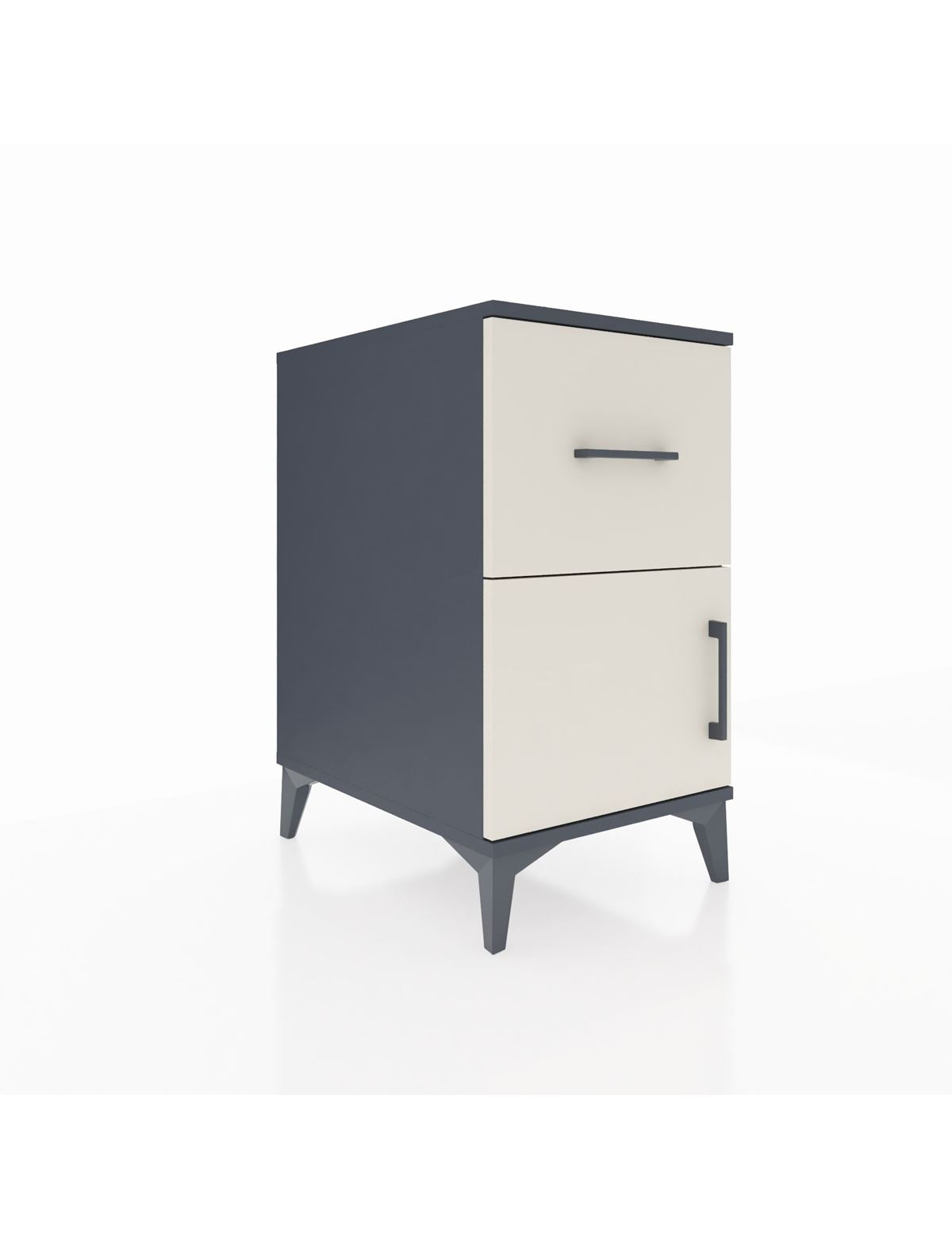 Kronos Komodin Tek Raflı Tek Çekmeceli Tek Kapaklı 44x59x80 Antrasit-Aytaşı