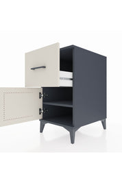 Kronos Komodin Tek Raflı Tek Çekmeceli Tek Kapaklı 44x59x80 Antrasit-Aytaşı