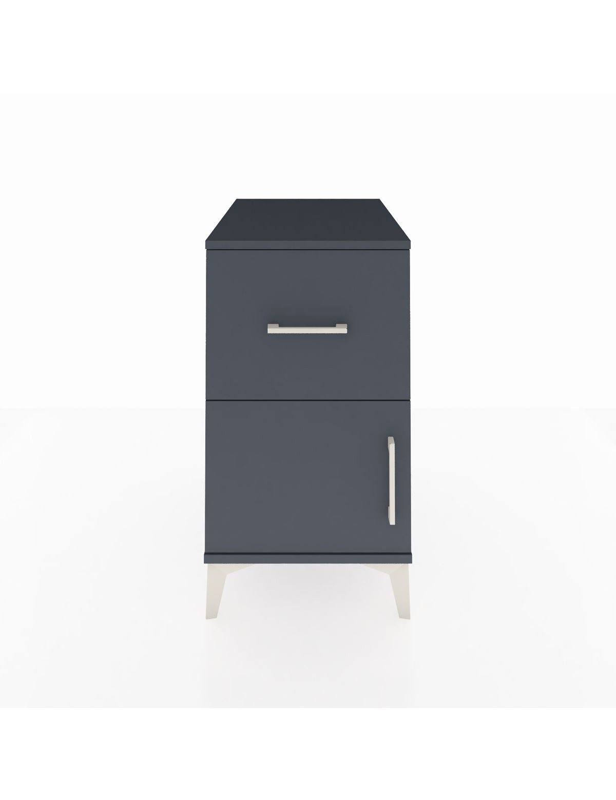 Kronos Komodin Tek Raflı Tek Çekmeceli Tek Kapaklı 44x59x80 Antrasit-Antrasit