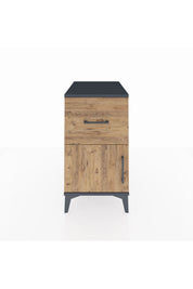 Kronos Komodin Tek Raflı Tek Çekmeceli Tek Kapaklı 44x59x80 Antrasit-Çam