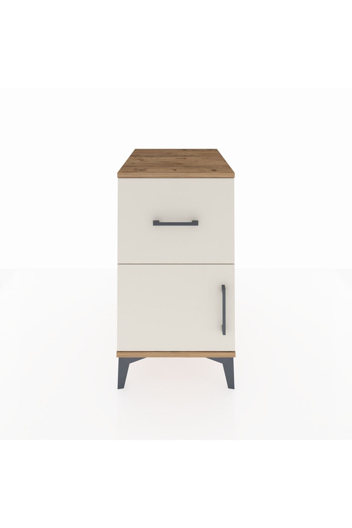 Kronos Komodin Tek Raflı Tek Çekmeceli Tek Kapaklı 44x59x80 Çam-Aytaşı