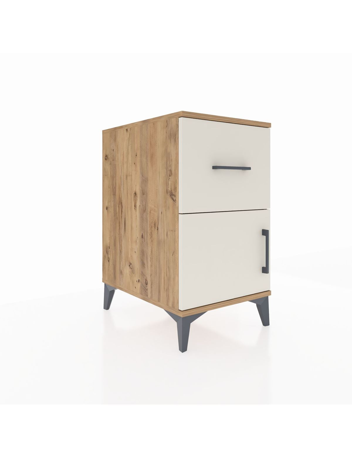 Kronos Komodin Tek Raflı Tek Çekmeceli Tek Kapaklı 44x59x80 Çam-Aytaşı