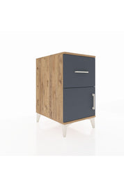 Kronos Komodin Tek Raflı Tek Çekmeceli Tek Kapaklı 44x59x80 Çam-Antrasit