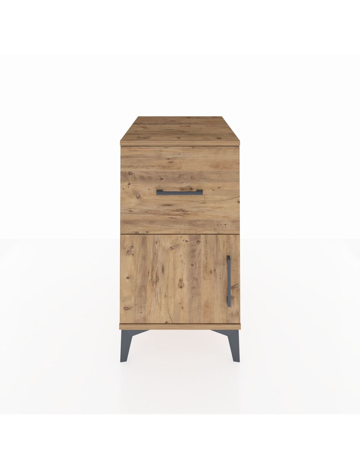 Kronos Komodin Tek Raflı Tek Çekmeceli Tek Kapaklı 44x59x80 Çam-Çam