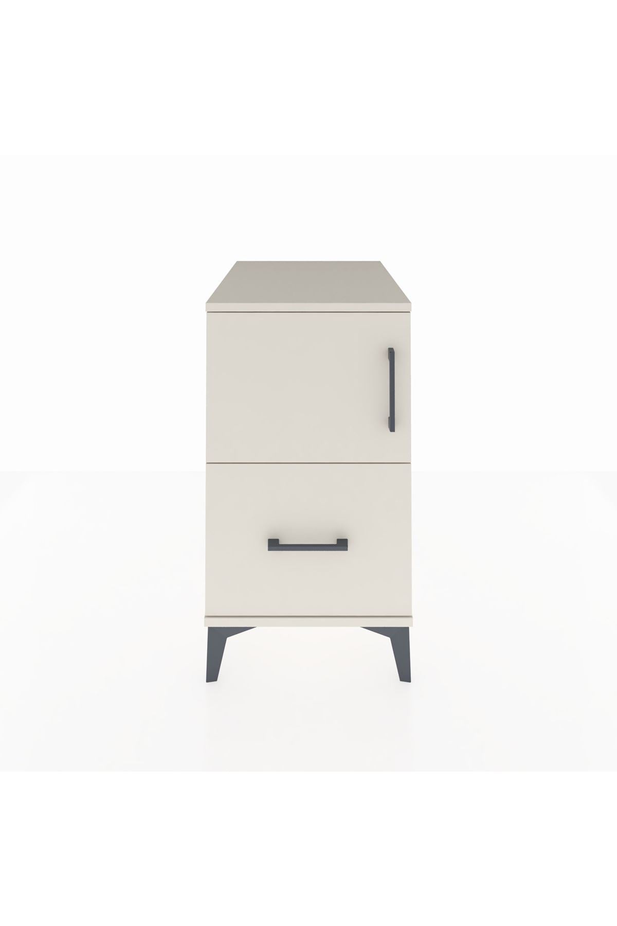 Kronos Komodin 2 Raflı Tek Çekmeceli Tek Kapaklı 44x59x80 Aytaşı-Aytaşı