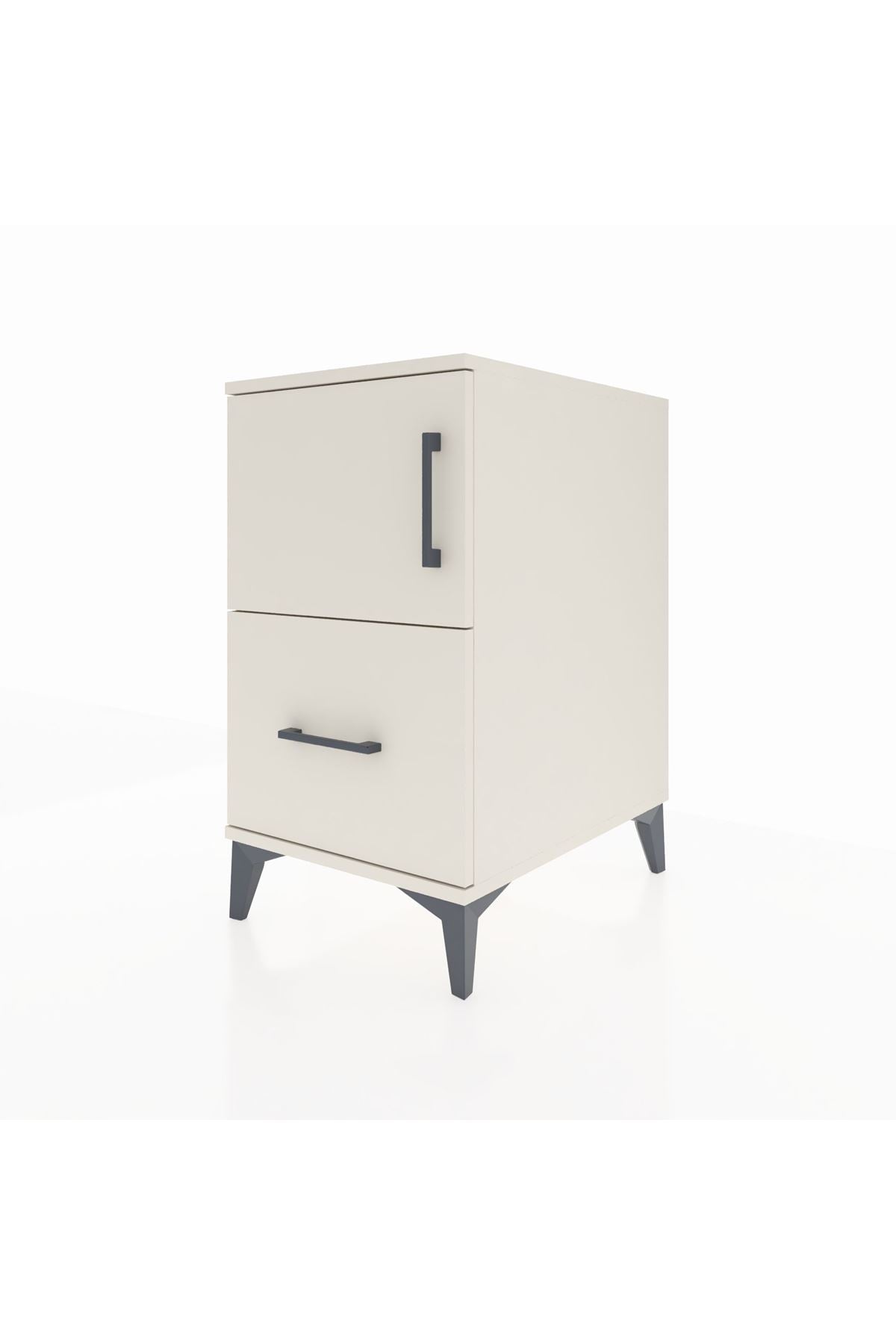 Kronos Komodin 2 Raflı Tek Çekmeceli Tek Kapaklı 44x59x80 Aytaşı-Aytaşı