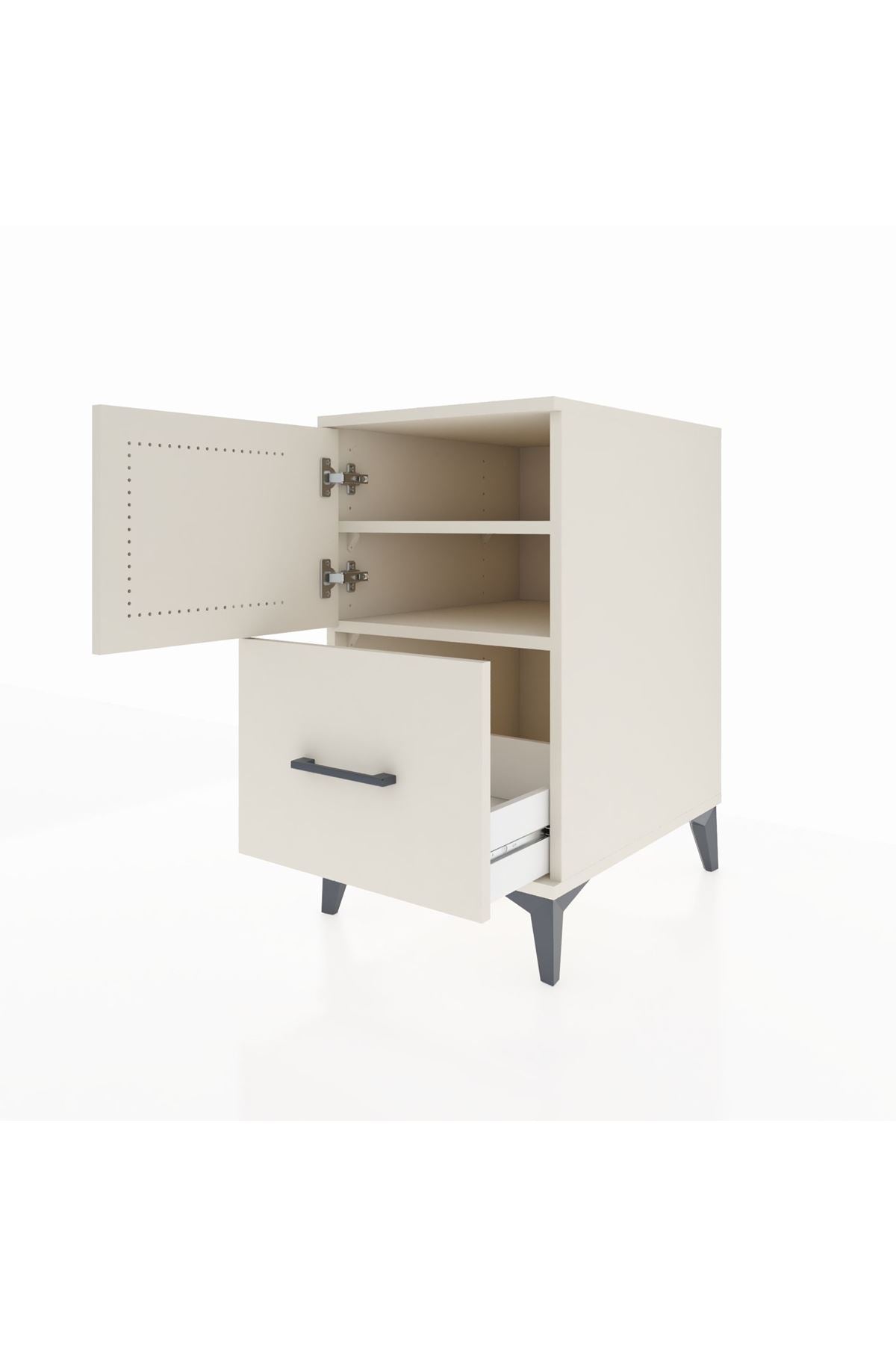 Kronos Komodin 2 Raflı Tek Çekmeceli Tek Kapaklı 44x59x80 Aytaşı-Aytaşı