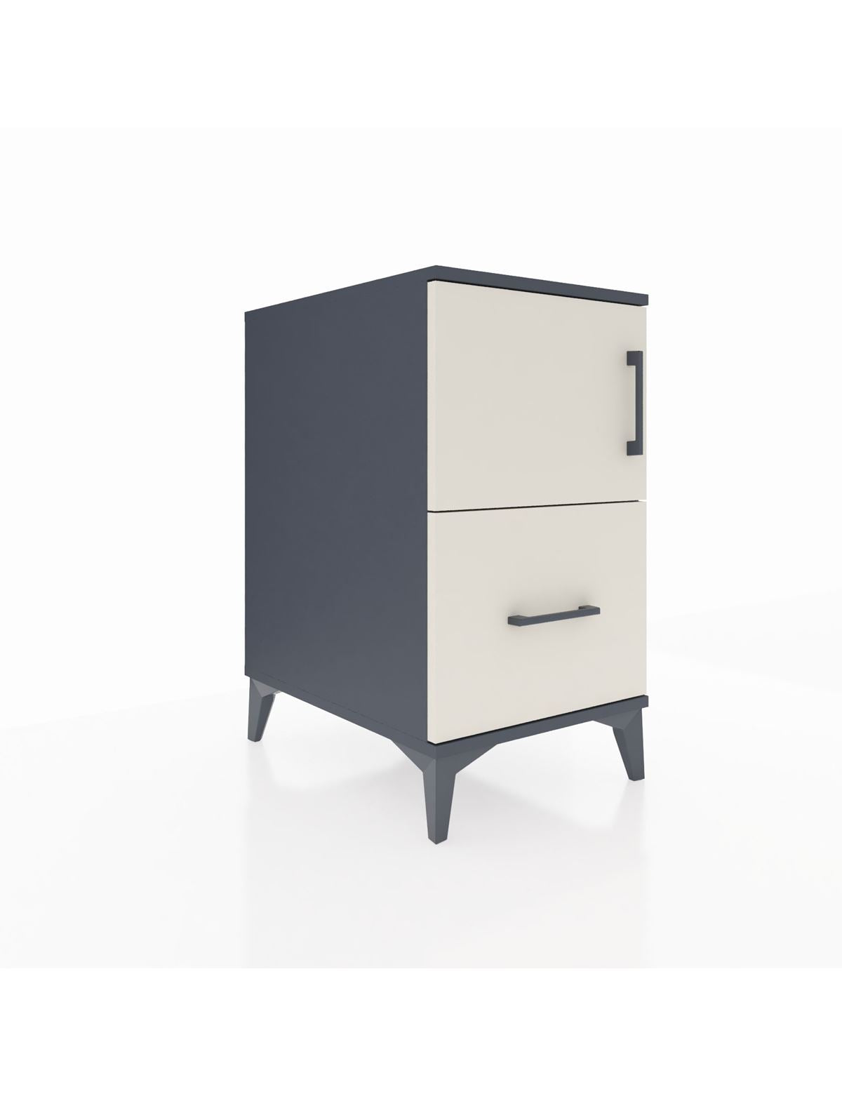 Kronos Komodin 2 Raflı Tek Çekmeceli Tek Kapaklı 44x59x80 Antrasit-Aytaşı