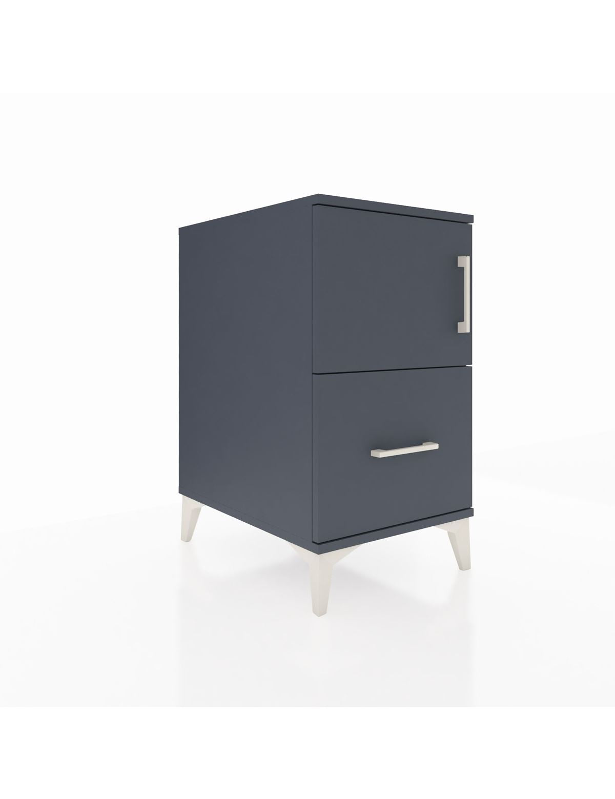 Kronos Komodin 2 Raflı Tek Çekmeceli Tek Kapaklı 44x59x80 Antrasit-Antrasit