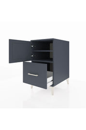 Kronos Komodin 2 Raflı Tek Çekmeceli Tek Kapaklı 44x59x80 Antrasit-Antrasit