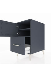 Kronos Komodin 2 Raflı Tek Çekmeceli Tek Kapaklı 44x59x80 Antrasit-Antrasit