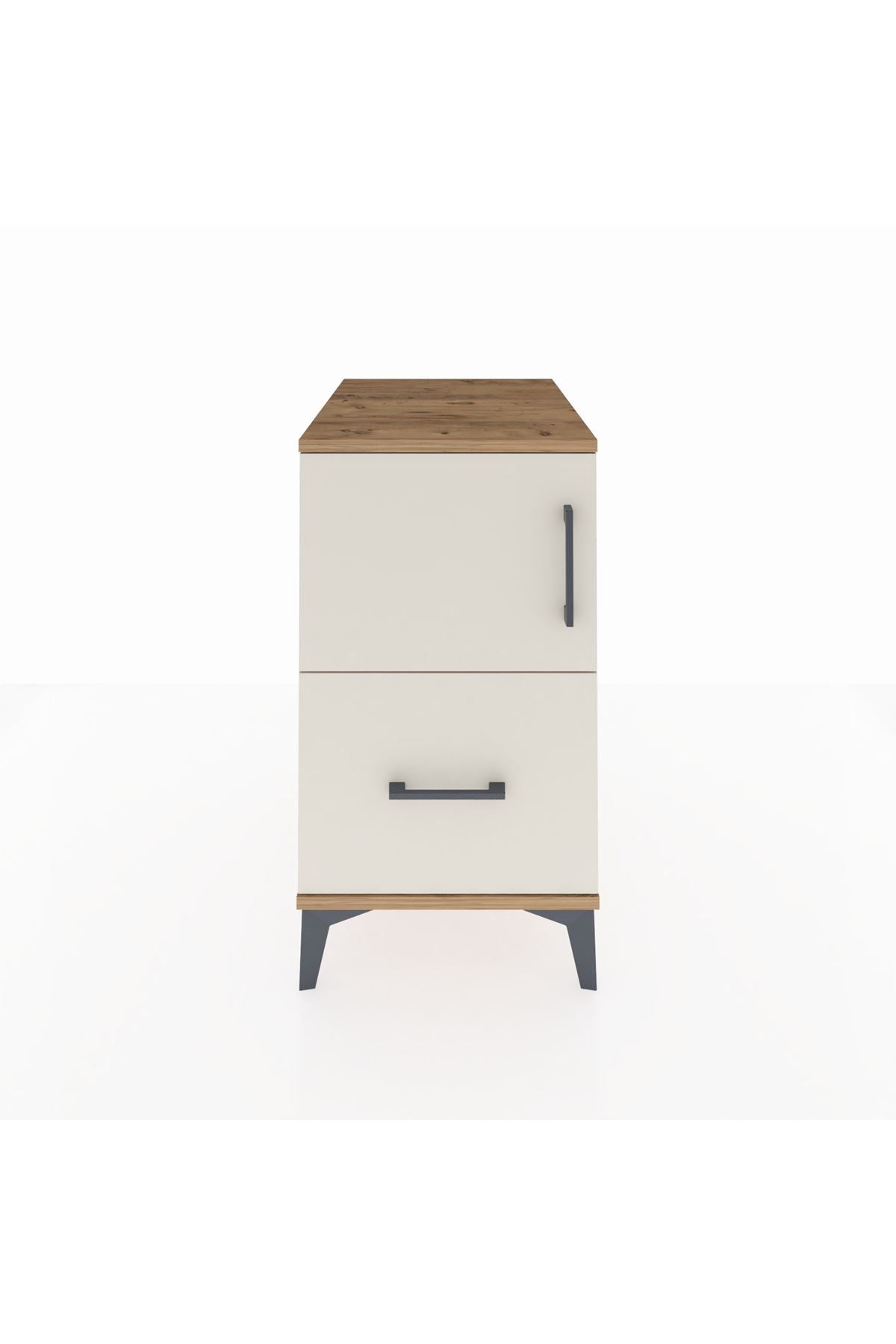 Kronos Komodin 2 Raflı Tek Çekmeceli Tek Kapaklı 44x59x80 Çam-Aytaşı