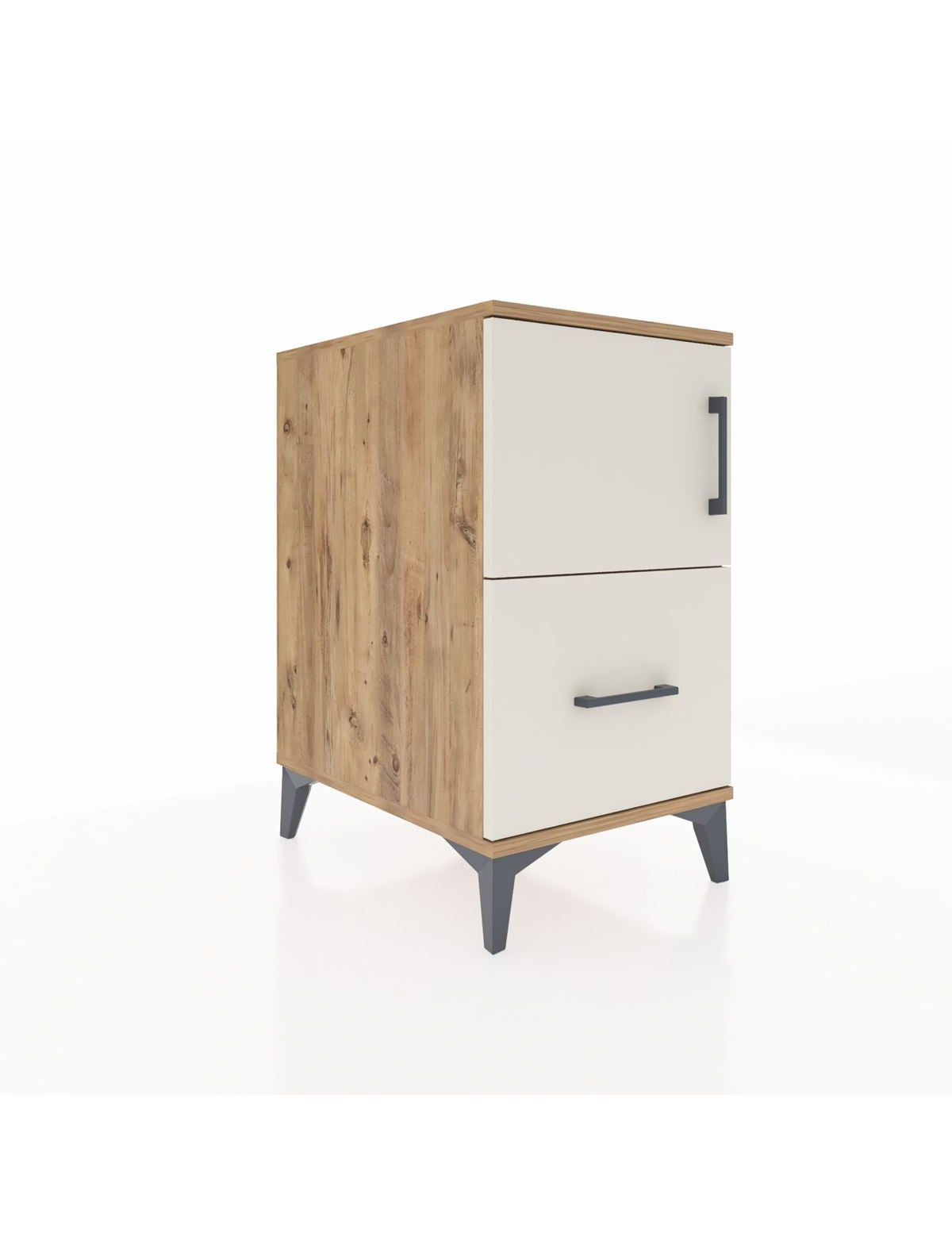 Kronos Komodin 2 Raflı Tek Çekmeceli Tek Kapaklı 44x59x80 Çam-Aytaşı