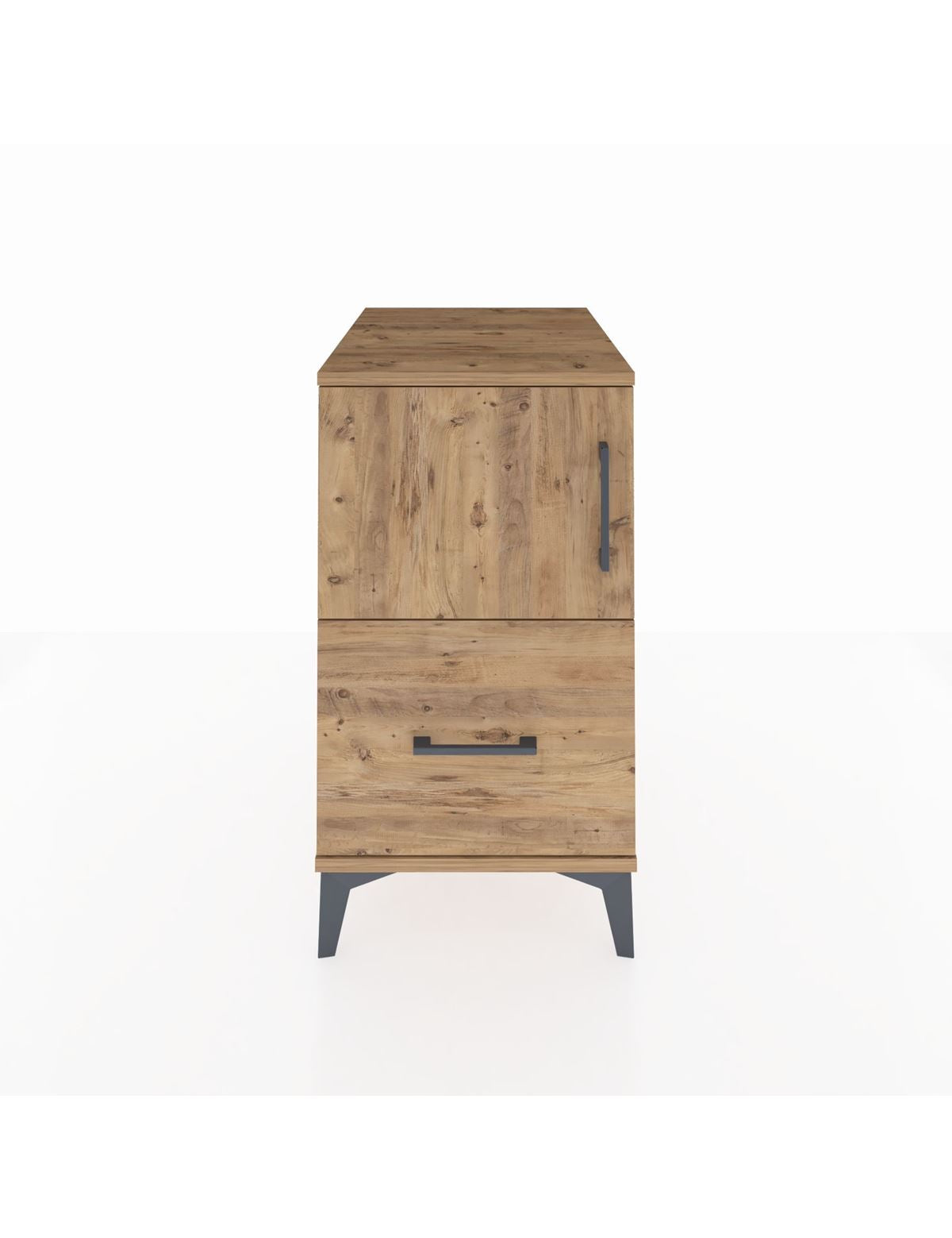 Kronos Komodin 2 Raflı Tek Çekmeceli Tek Kapaklı 44x59x80 Çam-Çam